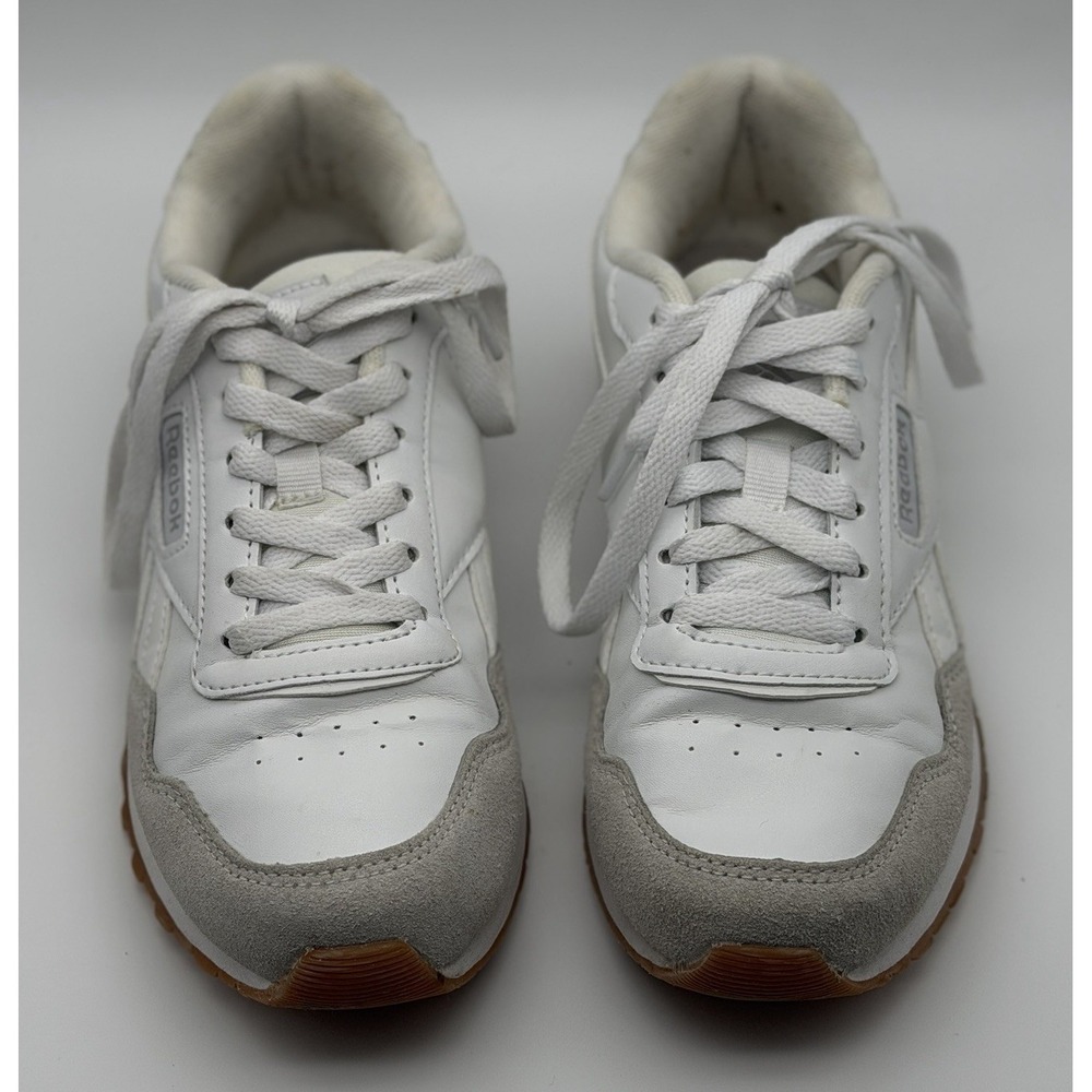Reebok Women's 6M Harman Classic Triple White Gum Sole Low Top Lace Up Sneakers